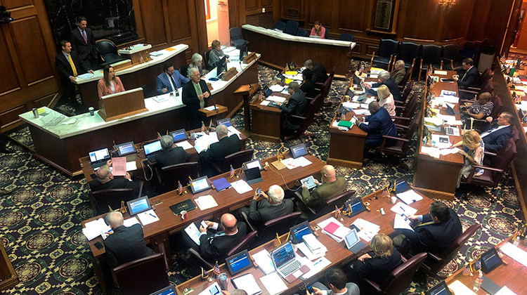 Rep. Don Lehe, R-Brookston, speaks during an Indiana House session on Wednesday, March 11, 2020, at the Statehouse in Indianapolis. Lawmakers were expected to adjourn this year's legislative session on Wednesday. - AP Photo/Tom Davies