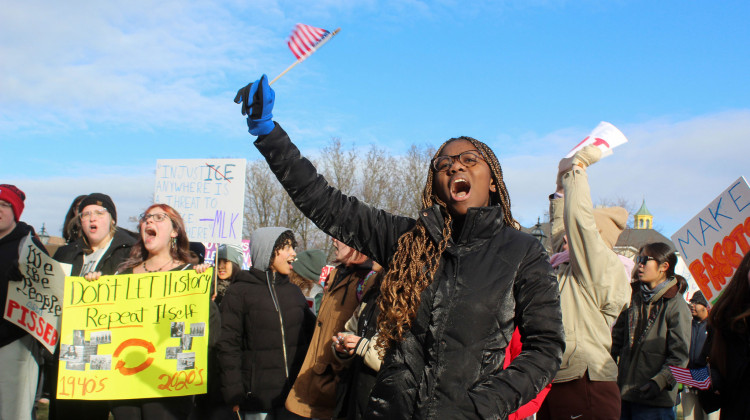 Hundreds of Carmel students walk out of school to protest Trump, ICE