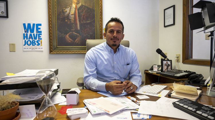 Amner Martinez runs a staffing agency in Des Moines. His family, who are originally from Guatemala, moved from California to Iowa in the 1990s. Most of his family has worked at the Tyson plant in Perry. - (Natalie Krebs/Side Effects)