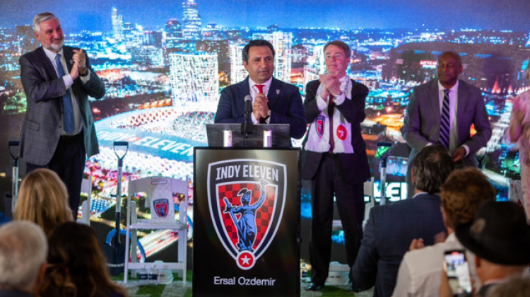 When Indy Eleven broke ground on a new stadium last year, Mayor Hogsett was in attendance. The team worked with state and city governments for years to broker a deal that would help finance a new stadium. - Courtesy of Keystone