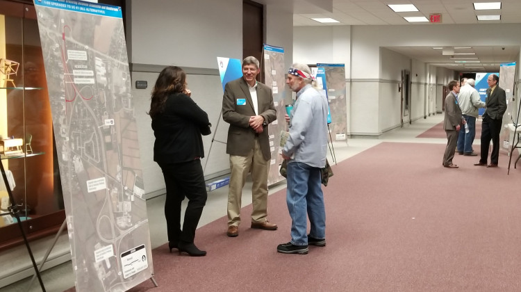 People attend one of the open houses earlier this year in Evansville to learn about the three corridors being considered. - Samantha Horton/WNIN, File