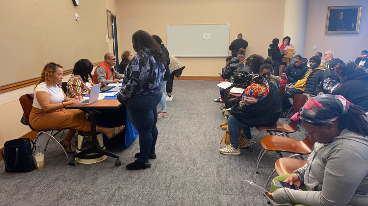 Indianapolis residents attend an eviction sealing clinic to remove eviction filings from their public record.  - (WFYI News/Abriana Herron)