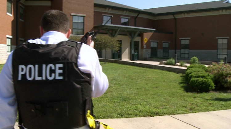 In 2013, Monroe County Community School Corporation conducted a mock active shooter drill at Jackson Creek Middle School. House Bill 1104 would set guidelines for schools to develop a protocol for these drills. - FILE PHOTO: WFIU/TIU