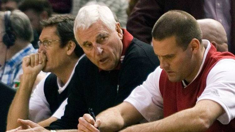 Former IU basketball coach Bob Knight, center, was driving home from a fishing trip when his vehicle struck a cow. - Steven Wilke, CC-BY-2.0