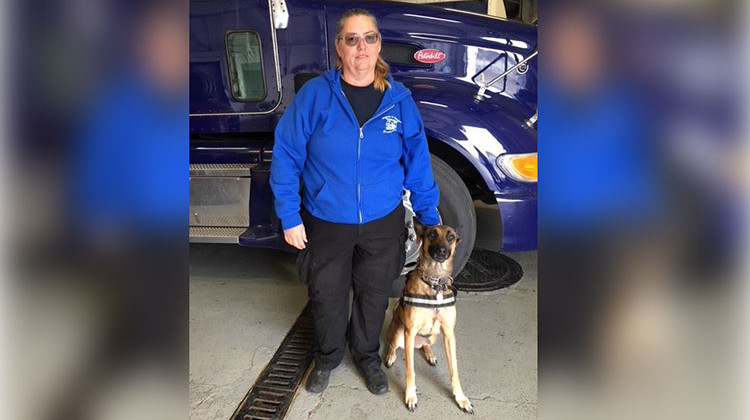 Lillian Hardy and K9 Eris deployed to Butte County on Sunday. They will assist local and state officials in human remains detection in areas devastated by the Camp Fire, which has claimed at least 85 lives and left nearly 300 missing. - Courtesy Indiana Department of Homeland Security
