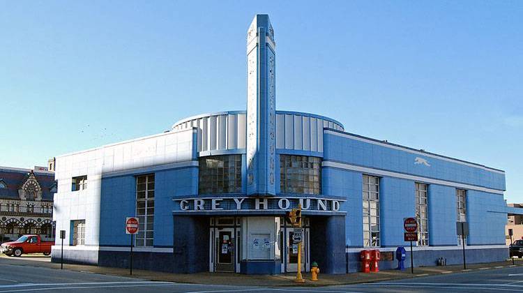 Indiana Landmarks has been restoring the outside of the two-toned bus station for the last year. - Photo courtesy Tim Schapker, CC-BY-2.0