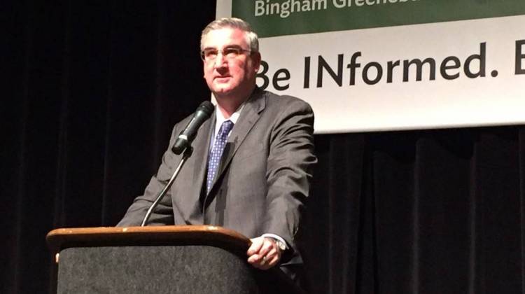 Governor-elect Eric Holcomb laid out the basic framework of his legislative agenda at the annual Bingham Greenbaum Doll Legislative Conference Wednesday, Dec. 14. - Brandon Smith/IPBS