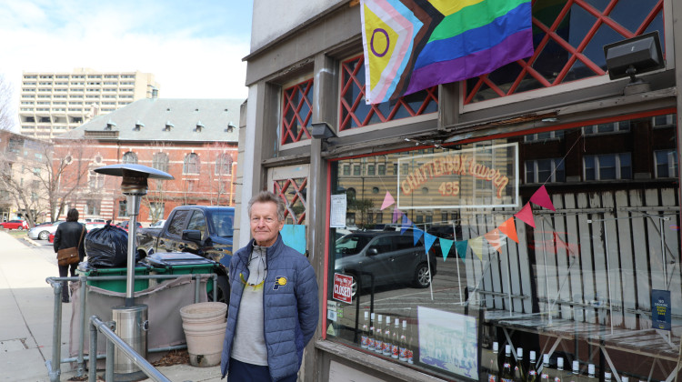 David Andrichik, owner of the Chatterbox Tavern, stands out front of his business - Ben Thorp/WFYI