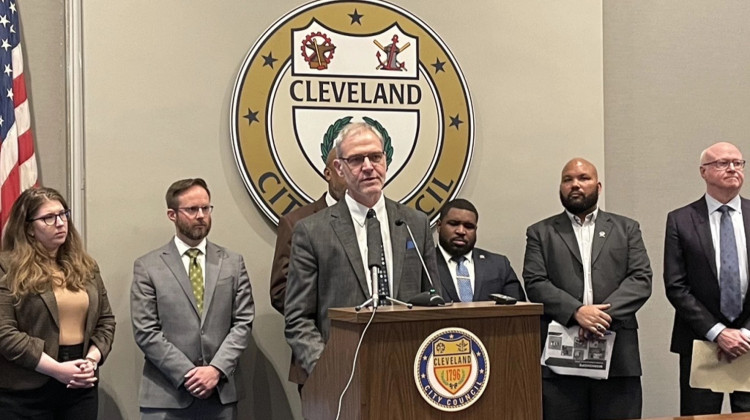 Cleveland Ward 13 representative Kris Harsh was one of the city council members to suggest working with the nonprofit RIP Medical Debt to cancel city residents' past-due health care debts. - Taylor Wizner / Ideastream Public Media