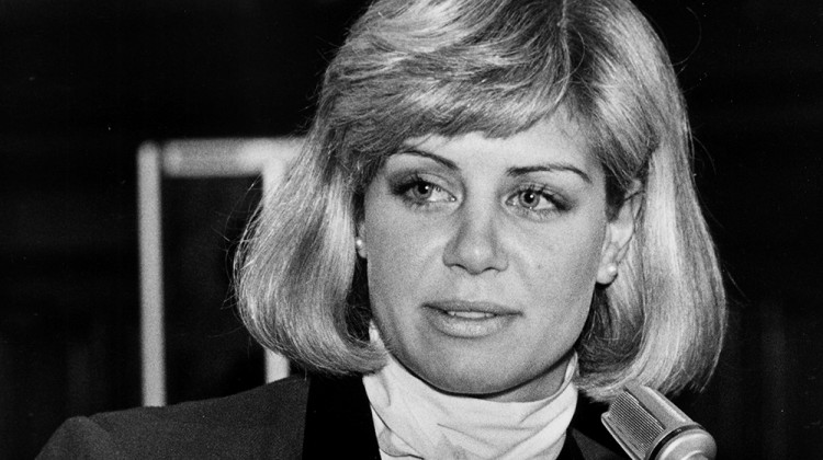 Susan Bayh, shown here testifying in favor of the Uniform Marital Prorperty Act to the Indiana House Judiciary Committee in 1987, has died at the age of 61, according to her family.  - AP Photo/Seth Rossman
