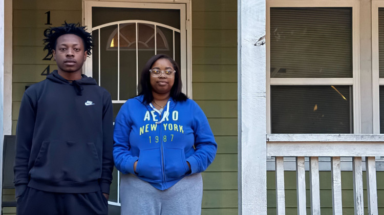 Since Nicole Webster died in December 2023, her children Brice Webster-Easter and Brynn Easter have had to fight keep the home their mom helped build for them through the Habitat program. - Samantha Horton / WFYI News