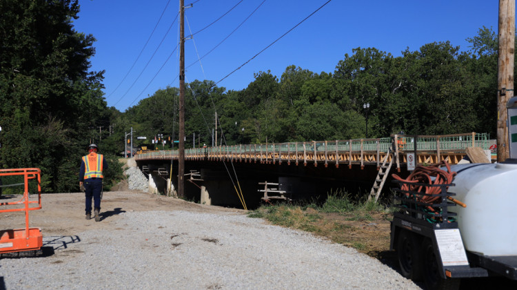 A bridge on Kessler Boulevard over White River undergoing major renovations is nearing completion. - Indianapolis Department of Public Works