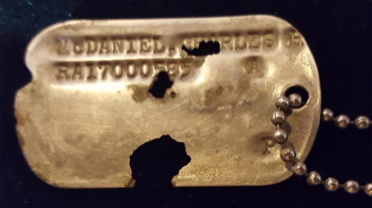 Army Master Sgt. Charles McDaniel's dog tag. Military.com/ Richard Sisk