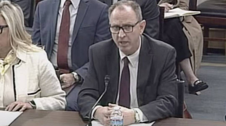 IURC Chairman Jim Huston speaks at a U.S. House Committee on Energy and Commerce hearing. His upcoming retirement leaves an important vacancy in the state agency that helps decide whether utilities can raise customers' rates — including for new power plants. - Screenshot of U.S. House Committee on Energy and Commerce livestream