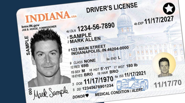The star in the upper right corner of an Indiana driver's license indicates it's Real ID compliant. - Courtesy of the Indiana Bureau of Motor Vehicles