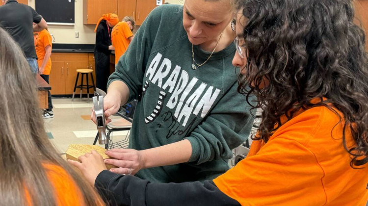 As Indiana's need for skilled workers persists, two sisters showcase trades to middle schoolers