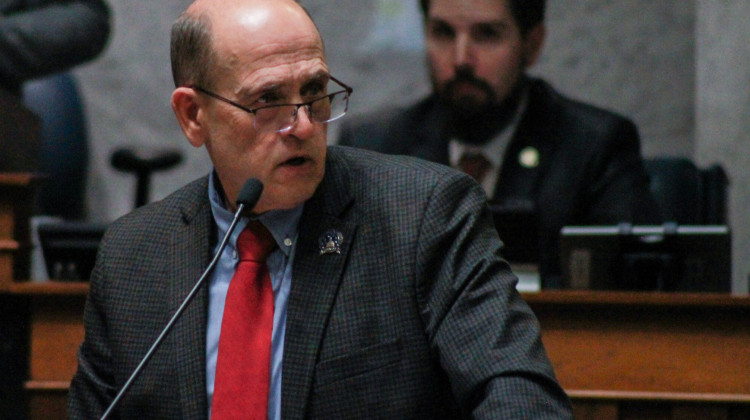 Sen. Gary Byrne (R-Byrneville), the author of the anti-DEI bill, said repeatedly his legislation was about "transparency and ending discrimination" during floor debate in the Senate on Feb. 6, 2025.  - Brandon Smith / IPB News