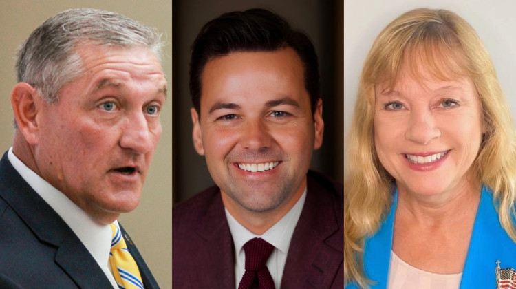 The candidates for Indiana lieutenant governor, from left to right: Democrat Terry Goodin, Republican Micah Beckwith and Libertarian Tonya Hudson. - Photos provided