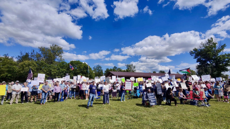 Protesters reject plan to hold migrants at Camp Atterbury