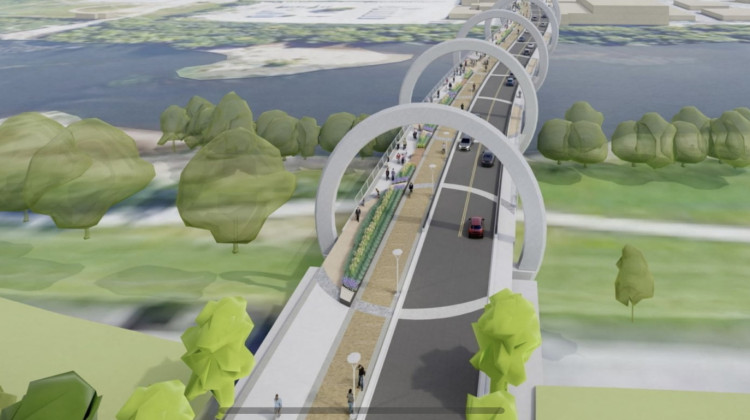 An original rendering of the Henry Street bridge. - Courtesy of City of Indianapolis