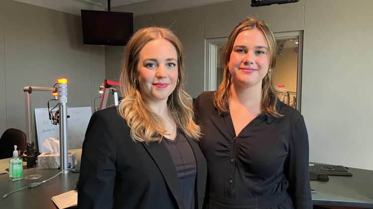 Lauren Roberts (left) and Caroline Ellert (right) in the WFYI studios. - Jill Sheridan / WFYI