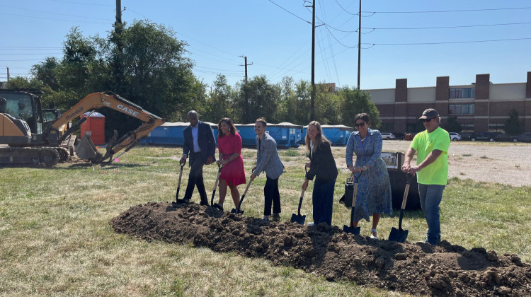 Community leaders break ground on new housing project in Indianapolis.  - Jill Sheridan / WFYI