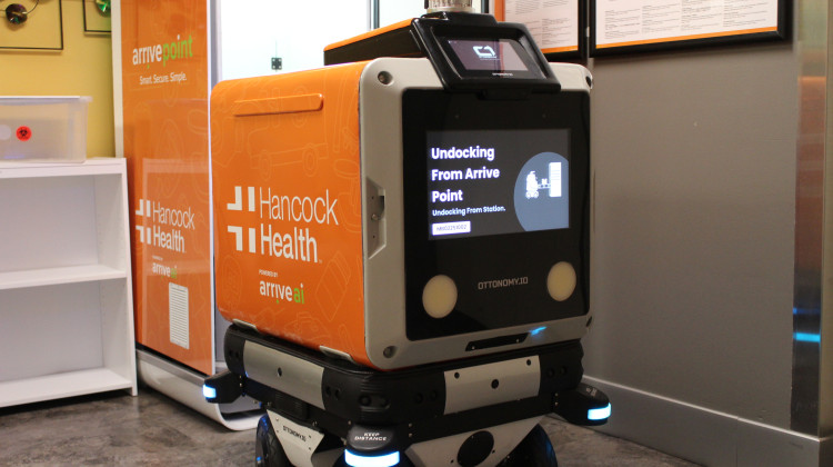 Hancock Regional Hospital has a new delivery robot. Can it help reduce staff workloads?