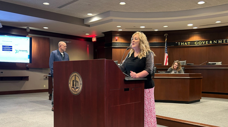 Monica Greer, who works for Hamilton County, presents the new website that puts residents in touch with resources. - Courtesy of Hamilton County