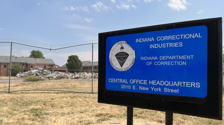 In 2022 the state began to tear down buildings at the historic prison site that has been abandoned for years.  - Jill Sheridan / WFYI