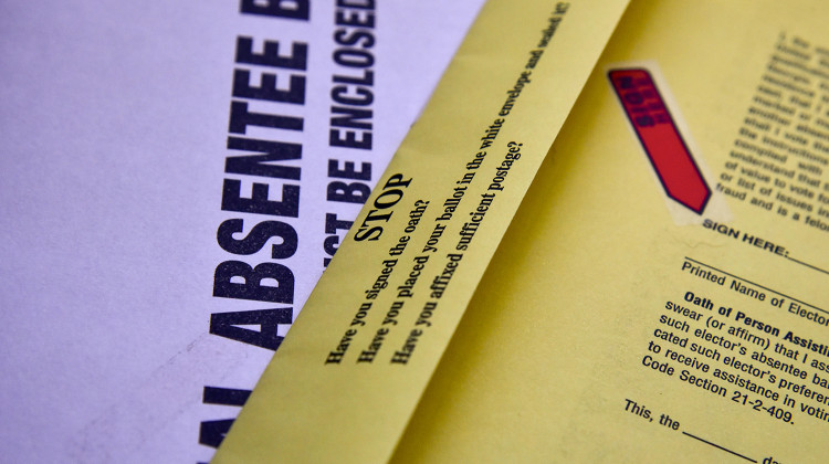 Indiana absentee, mail-in ballots must be returned to county election administrators by 6 p.m. on Election Day. Ballots postmarked before then, but not received by then, do not count.  - FILE PHOTO: Justin Hicks / IPB News