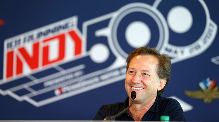 Former race car driver John Andretti speaks during a press conference at Indianapolis Motor Speedway, Thursday, May 18, 2017, in Indianapolis.   - AP Photo/Michael Conroy