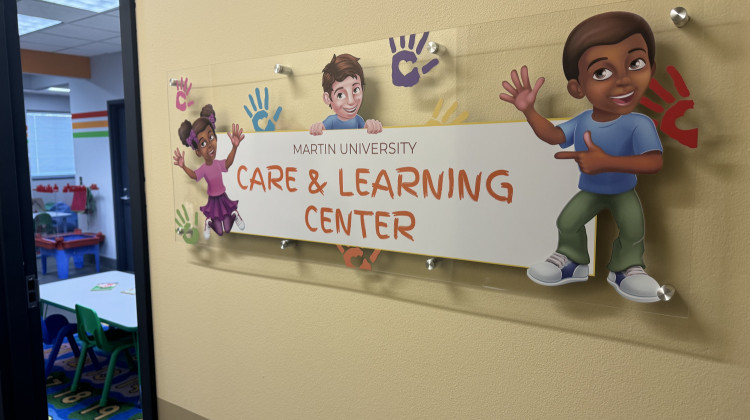 The entrance to Martin University's Care & Learning Center. - Samantha Horton / WFYI News