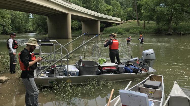 An ORSANCO crew collects physical, chemical and biological data in the Ohio River basin. - Photo courtesy ORSANCO via Twitter