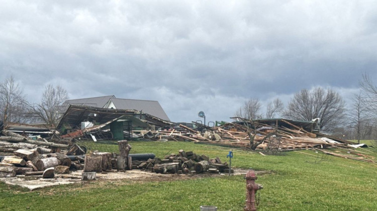 Rural building damage in Pike County from the March 15 EF-1 tornado. - NWS Paducah