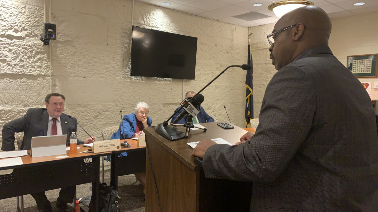 Roosevelt Glenn, who spent 17 years in prison for a rape he didn't commit, addresses a Senate committee.  - Brandon Smith/IPB News