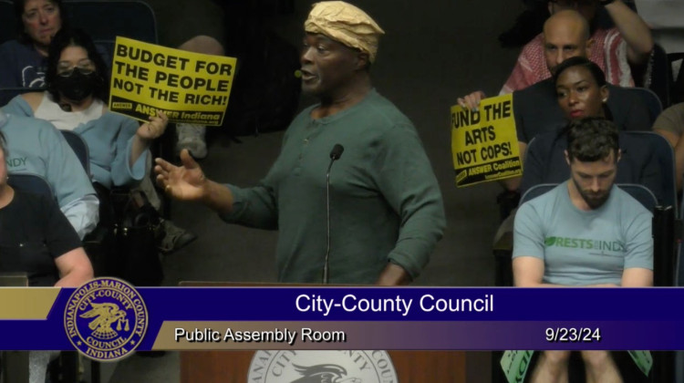 Community member Larry Vaughn speaks at the City-County Council meeting on September 23, 2024 - Screenshot of City-County Council livestream