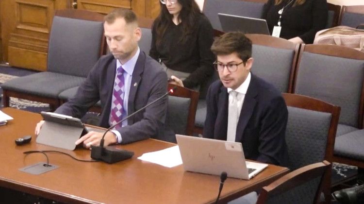 IEDC Vice President Mark Wasky testified before the State Budget Committee about the agency's latest requests for the LEAP district on June 11, 2024. - Screenshot of State Budget Committee livestream