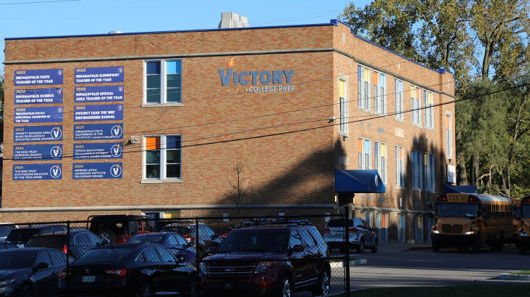 Ryan Gall has worked at Victory College Prep since 2008. The 1,000-student school is on the southeast side of Indianapolis.  - Eric Weddle / WFYI