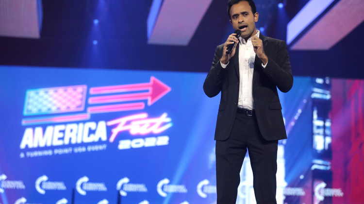 Vivek Ramaswamy at the 2022 AmericaFest in Phoenix, Arizona. AmericaFest is a conference put on by the conservative nonprofit Turning Point USA. - Gage Skidmore/Flickr