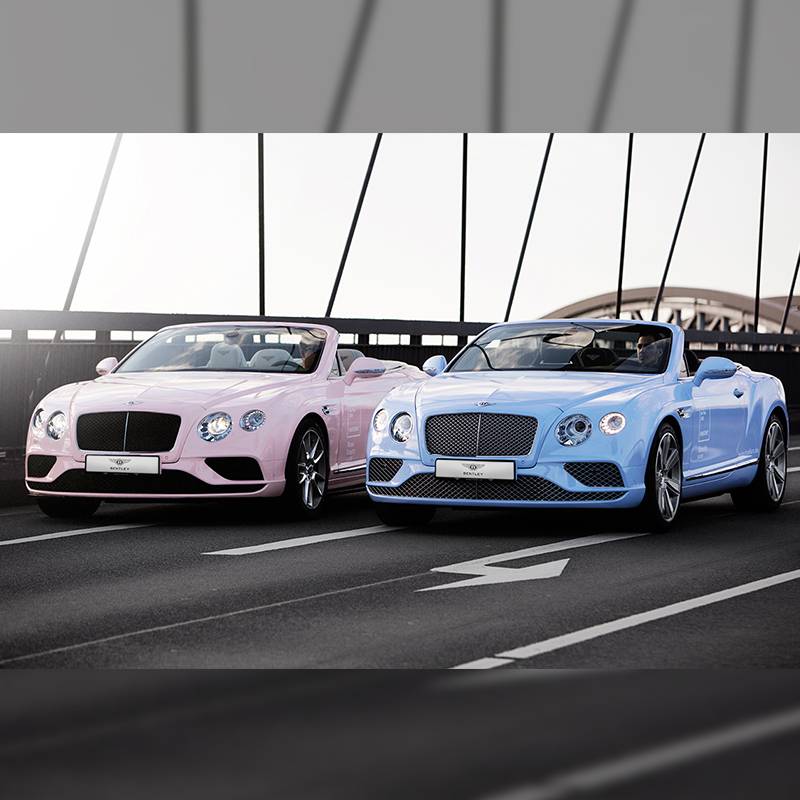 Cadillac, Bentley, Mercedes-Benz are painted pink